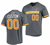 Men's Tennessee Volunteers Active Player Custom Grey Stitched Baseball Jersey,baseball caps,new era cap wholesale,wholesale hats
